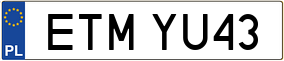 Trailer License Plate